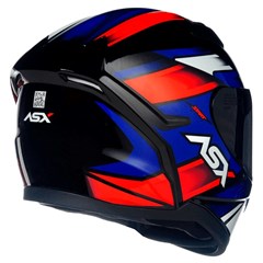 Capacete Asx City Start Brilho Fechado - Preto/Vermelhor/Azul - 58