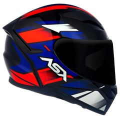 Capacete Asx City Start Brilho Fechado - Preto/Vermelhor/Azul - 58