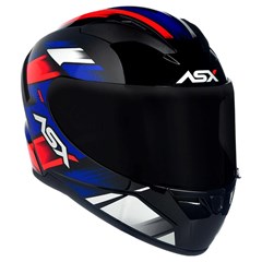 Capacete Asx City Start Brilho Fechado - Preto/Vermelhor/Azul - 58