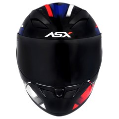 Capacete Asx City Start Brilho Fechado - Preto/Vermelhor/Azul - 58