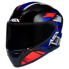 Capacete Asx City Start Brilho Fechado - Preto/Vermelhor/Azul - 58