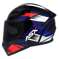 Capacete Asx City Start Brilho Fechado - Preto/Vermelhor/Azul - 58