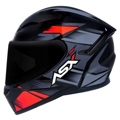 Capacete Asx City Start Brilho Fechado - Preto/Vermelho/Cinza - 62