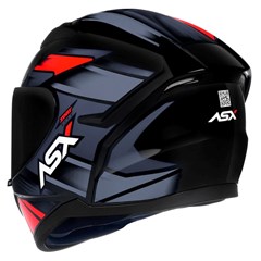 Capacete Asx City Start Brilho Fechado - Preto/Vermelho/Cinza - 62