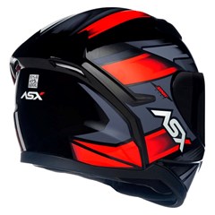 Capacete Asx City Start Brilho Fechado - Preto/Vermelho/Cinza - 62