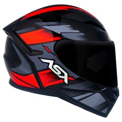 Capacete Asx City Start Brilho Fechado - Preto/Vermelho/Cinza - 62