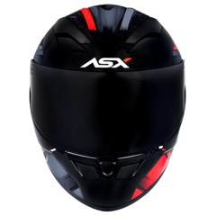 Capacete Asx City Start Brilho Fechado - Preto/Vermelho/Cinza - 62