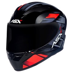 Capacete Asx City Start Brilho Fechado - Preto/Vermelho/Cinza - 62