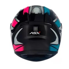 Capacete Asx City Start Brilho Fechado - Preto/Turquesa/Rosa - 60