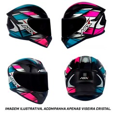 Capacete Asx City Start Brilho Fechado - Preto/Turquesa/Rosa - 62