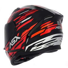 Capacete Asx City Arrow Brilho Fechado - Preto/Vermelho/Branco - 58