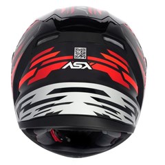 Capacete Asx City Arrow Brilho Fechado - Preto/Vermelho/Branco - 58