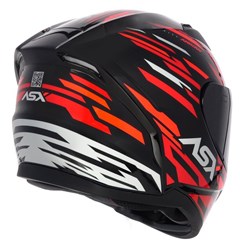 Capacete Asx City Arrow Brilho Fechado - Preto/Vermelho/Branco - 58