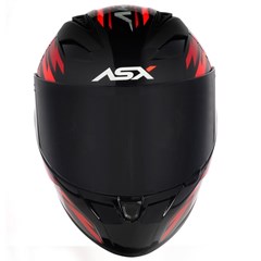 Capacete Asx City Arrow Brilho Fechado - Preto/Vermelho/Branco - 58