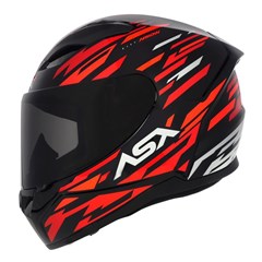 Capacete Asx City Arrow Brilho Fechado - Preto/Vermelho/Branco - 58