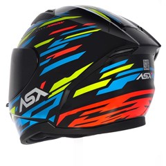 Capacete Asx City Arrow Brilho Fechado - Preto/Azul/Amarelo - 58