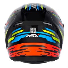 Capacete Asx City Arrow Brilho Fechado - Preto/Azul/Amarelo - 58