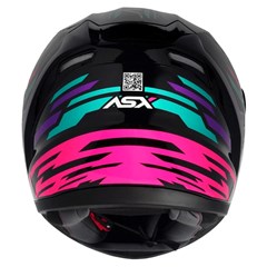 Capacete Asx City Arrow Brilho Fechado - Preto/Tiffany/Roxo - 58