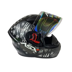 Capacete Asx City Fun Brilho Fechado - Preto/Branco - 58