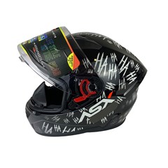 Capacete Asx City Fun Brilho Fechado - Preto/Branco - 62