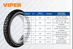 Pneu 90/90 - 21 Xre 300/Xr 250/Nx 400/Lander 250 Diant Viper 54t (Tube Type) - Maggion