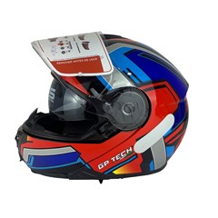 Capacete Gp Tech A118 Sv Fusion Escamoteavel (Com Oculos) - Vermelho/Azul 58