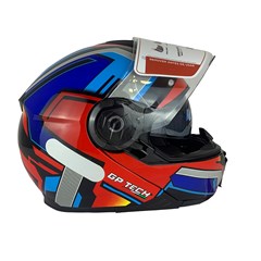 Capacete Gp Tech A118 Sv Fusion Escamoteavel (Com Oculos) - Vermelho/Azul 58