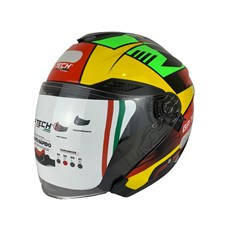 Capacete Gp Tech Of669 Flag Aberto - Amarelo/Verde 58