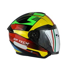 Capacete Gp Tech Of669 Flag Aberto - Amarelo/Verde 58