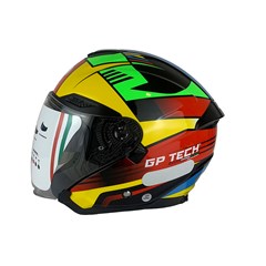 Capacete Gp Tech Of669 Flag Aberto - Amarelo/Verde 58