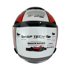 Capacete Gp Tech Of669 Flag Aberto - Vermelho 58