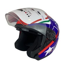 Capacete Gp Tech Of669 Usa Aberto - Azul/Vermelho 58