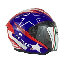 Capacete Gp Tech Of669 Usa Aberto - Azul/Vermelho 58