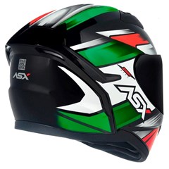 Capacete Asx City Start Brilho Fechado - Preto/Vermelhor/Verde - 64