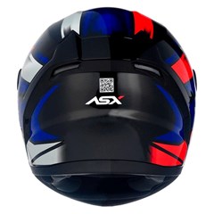 Capacete Asx City Start Brilho Fechado - Preto/Vermelhor/Azul - 64