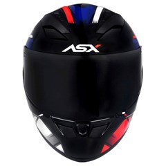 Capacete Asx City Start Brilho Fechado - Preto/Vermelhor/Azul - 64