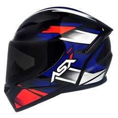 Capacete Asx City Start Brilho Fechado - Preto/Vermelhor/Azul - 64