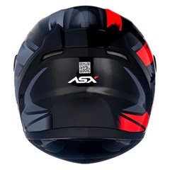 Capacete Asx City Start Brilho Fechado - Preto/Vermelho/Cinza - 64