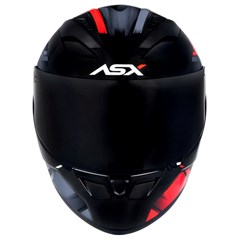 Capacete Asx City Start Brilho Fechado - Preto/Vermelho/Cinza - 64