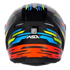 Capacete Asx City Arrow Brilho Fechado - Preto/Azul/Amarelo - 64