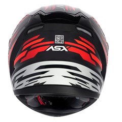 Capacete Asx City Arrow Brilho Fechado - Preto/Vermelho/Branco - 64