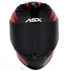 Capacete Asx City Arrow Brilho Fechado - Preto/Vermelho/Branco - 64