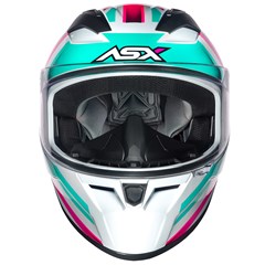 Capacete Asx City Kingdom Brilho Fechado - Branco/Rosa/Tiffany - 56