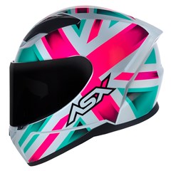 Capacete Asx City Kingdom Brilho Fechado - Branco/Rosa/Tiffany - 56