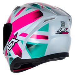 Capacete Asx City Kingdom Brilho Fechado - Branco/Rosa/Tiffany - 56