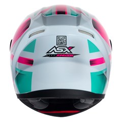 Capacete Asx City Kingdom Brilho Fechado - Branco/Rosa/Tiffany - 56