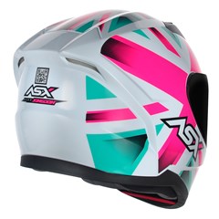 Capacete Asx City Kingdom Brilho Fechado - Branco/Rosa/Tiffany - 56