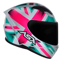 Capacete Asx City Kingdom Brilho Fechado - Branco/Rosa/Tiffany - 56