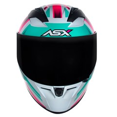 Capacete Asx City Kingdom Brilho Fechado - Branco/Rosa/Tiffany - 56