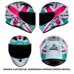 Capacete Asx City Kingdom Brilho Fechado - Branco/Rosa/Tiffany - 56